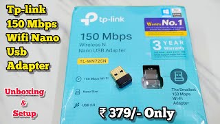 tplink 150 mbps wifi nano usb adapter setup amp unboxing [upl. by Yecnuahc]