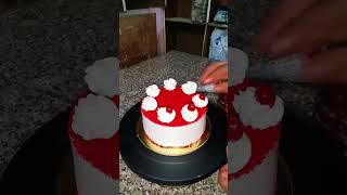 Red velvet cake design video cake youtubeshorts shortvideo tarending shorts [upl. by Avika]