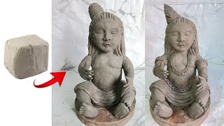 Makhan Chor Krishna ji banana sikhe🥰  How to make Clay Krishna Idols [upl. by Mazur]