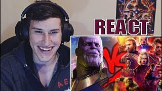 REACT Vingadores VS Thanos  Duelo de Titãs ESPECIAL VINGADORES GUERRA INFINITA [upl. by Icram]