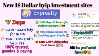 Exprealtyltd  8th day review  Hourly HYIP site 2021  10 live Withdrawal hyipsdaily [upl. by Blayne]