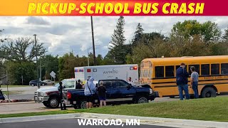 BREAKING NEWS PickupSchool Bus Crash In Warroad Minnesota [upl. by Atiseret]