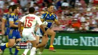 Jarryd Hayne Freaky Try Vs Dragons [upl. by Vinita]