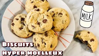 🍪 COOKIES AUX PÉPITES DE CHOCOLAT 🍪 Biscuits super moelleux facile et rapideDeli cuisine [upl. by Sklar]