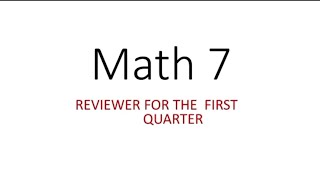 Mathematics 7 Reviewer for the First Quarter Exam Matatag Curriculum [upl. by Burnley656]