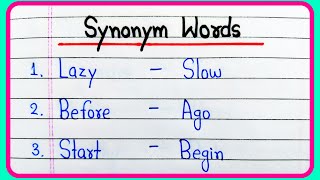 Synonyms words in English  15 Synonyms words  Common synonyms words  What is synonyms [upl. by Alliuqat810]