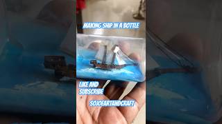 How to make ship 🛳️ in a small bottle  miniature ship in a bottle sojoeartandcraft [upl. by Thornie490]