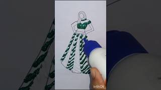 Beautiful glitter dress 👗💚🧡✨fashionglitterarttrendingviralshortsytshortsdiy [upl. by Nwahsel703]