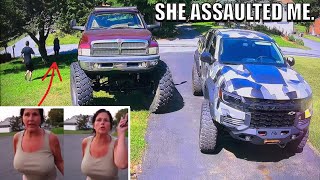 Neighbor ASSAULTS Me and DEMANDS I REMOVE MY TRUCKS WRAP KAREN ALERT [upl. by Berg267]