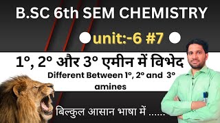 BSc 6th sem  difference between primary secondary and tertiary amines [upl. by Emirac]