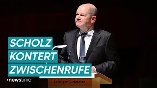 „Hör auf zu brüllen“ Scholz kontert Störer bei Rede auf Buchmesse [upl. by Angadresma]