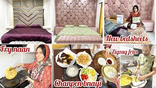 Home decoration with sisters  new bedsheets sofa cover and curtains [upl. by Alimat]