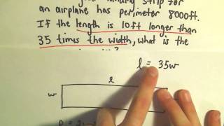 Word Problem Involving the Perimeter of a Rectangle  Ex 2 [upl. by Nagle778]