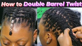 How to Style Interlocked Double Barrel Twist Tutorial  How to Flat Barrel Dreads [upl. by Arela984]