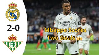 Real Madrid vs Real Betis 20 Highlights  Mbappé Two Goals  La Liga [upl. by Naerda]