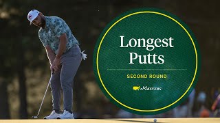 The Longest Putts From The 2024 Second Round  The Masters [upl. by Ettenoitna]