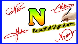 Signature for N  N signature style  N letter signature style  Signature N [upl. by Ihp]