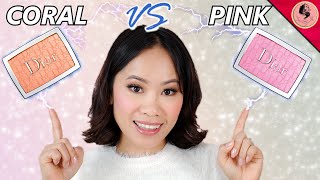 DIOR BACKSTAGE ROSY GLOW BLUSH  PINK vs CORAL [upl. by Uahsoj]