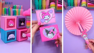 Easy paper craft ideas SANRIO compilation  Paper crafts  Paper DIY  School crafts  Paper tricks [upl. by Yarahs]