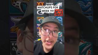 THE MATCHUP FOR WEEK 11 OF THE NFL SEASON [upl. by Limemann]