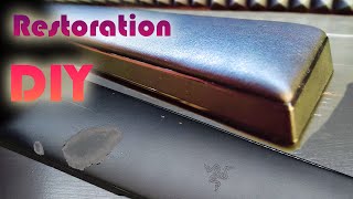 Razer Ergonomic Wrist Rest Restoration Leather Craft DIY ASMR [upl. by Sirtimed]