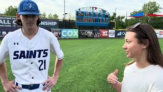 Marymount Baseball Postgame Interview  Atlantic East Tournament Game One [upl. by Ajssatsan563]