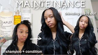 Sew In Maintenance blending my leave out styling etc ft OLAPLEX [upl. by Kokoruda938]