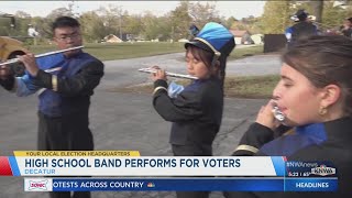 Decatur High School band performs for voters [upl. by Raquela]