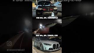 Downpipes E40 tune F90 M5 🆚 DP E50 tune G82 M4 bmwmseries f90m5 g82m4 race [upl. by Duarte]