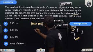 The smallest division on the main scale of a vernier caliper is \1 mm\ and 10 vernier division [upl. by Norag839]