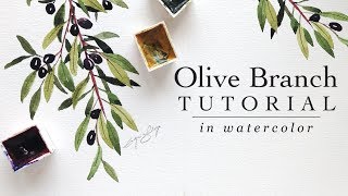 Watercolor Tutorial Olive Branch [upl. by Otrebire]