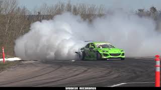 Mazda Rx8 V8 Turbo Drifting at Mantorp Park [upl. by Pember463]