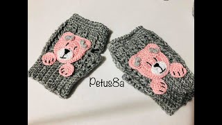 Mitones guantes sin dedos o manoplas en crochet amigurumis by Petus [upl. by Weatherby]