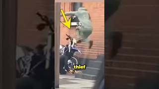 Thief Gets Instant Karma Trying to Steal Dirt Bike 😡 shorts [upl. by Hay]