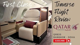 Qatar Airways First Class Review A380 Bangkok  Doha [upl. by Ydissac198]