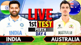 India vs Australia 1st Test Day 4  IND vs AUS Live Match Today  Live Cricket Match Today [upl. by Nilknarf]