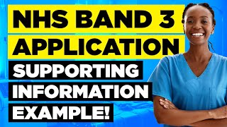 NHS BAND 3 SUPPORTING INFORMATION EXAMPLES NHS Band 3 Application Form Tips [upl. by Ahsemrac]