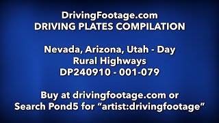 Driving Plates Compilation  Nevada Arizona Utah Rural Highways Day  DP240910 [upl. by Veradis]