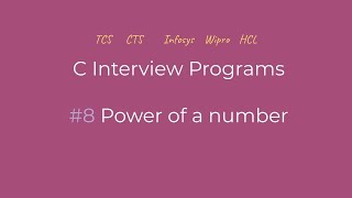 Power of Number Program in C  C Interview Programs  Logic First Tamil [upl. by Dudley]