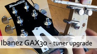 How to upgrade to locking tuners  Ibanez GAX30 [upl. by Niamrej]