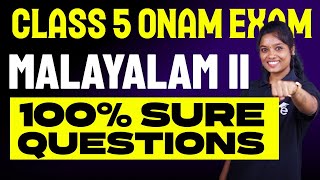 Class 5 Onam Exam Malayalam II  100  Sure Questions  Eduport [upl. by Turnbull]