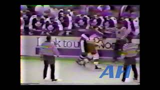 NHL Sep 24 1987 Steve MartinsonDET v Dave SemenkoTOR HL Toronto Maple Leafs Detroit Red Wings [upl. by Leakcim]