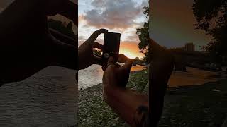 POV street photography at sunset by Kew Bridge with the Ricoh Caplio R5 streetphotography digicam [upl. by Ardnikat231]