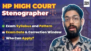 Himachal Pradesh High Court Stenographer Vacancy Recruitment Exam Date Pattern Syllabus Dictation [upl. by Horatio172]