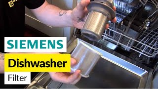 How to replace the dishwasher filter on a Siemens dishwasher [upl. by Aita]