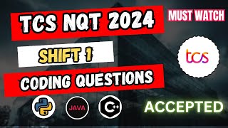 26th April Shift 1 Coding Questions amp Solutions  TCS NQT 2024  python cpp java [upl. by Ambert]