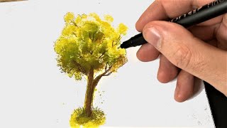 Une technique sauvage pour dessiner un arbre en 1 min Tuto [upl. by Erej]