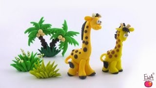 LETS CLAY Giraffe tutorial  żyrafa z modeliny [upl. by Acquah159]