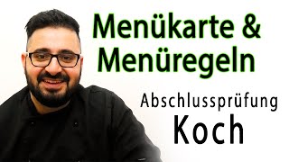 Menükarte und Menüregeln Abschlussprüfung Koch [upl. by Euton95]