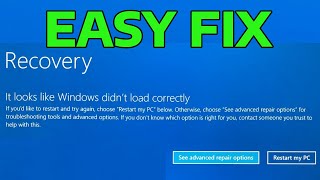 How To Fix it Looks Like Windows Didnt Load Correctly Blue Screen Recovery Error [upl. by Pelligrini]